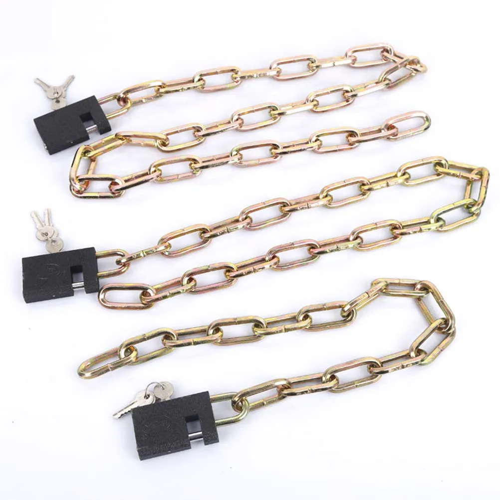 

1Pcs Bike Lock Heavy Duty Hardened Steel Chain Anti-Theft Lock Strong Sawing Resistance for Motorbike Gate Fence Garage 90cm