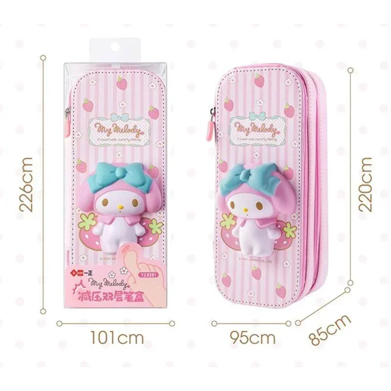 2023 Sanrio scatola di cancelleria 3d Mymelody Kuromi Cinnamoroll Pochacco Squishy antistress astuccio per bambini regalo scolastico