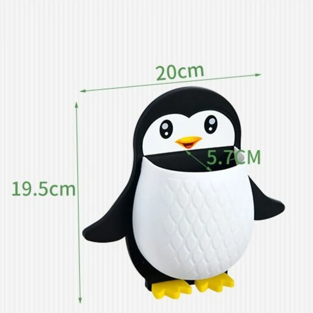 Penguin Toothbrush Holder Anti-dust PP Toiletries Cup Shelf Draining Wall Mounted Toothpaste Holder Bathroom Kitchen Desktop