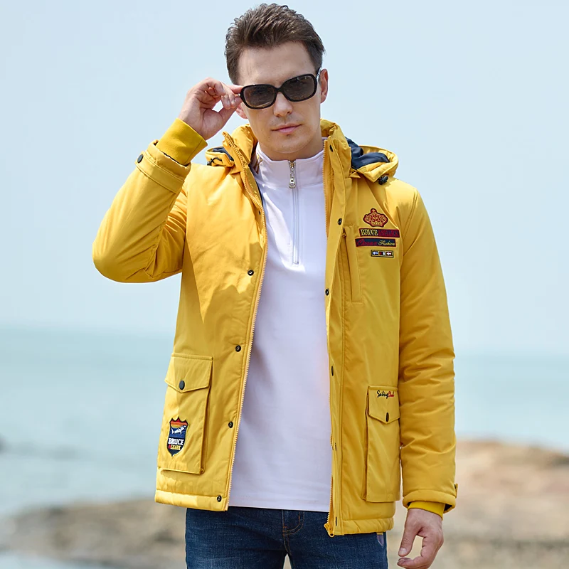 2023 Bruce&Shark Men\'s Outerwear Jackets Winter Clothes Men\'s Coats Thicken Cotton Male Blouse Fashion Loose Warm big Size 4XL