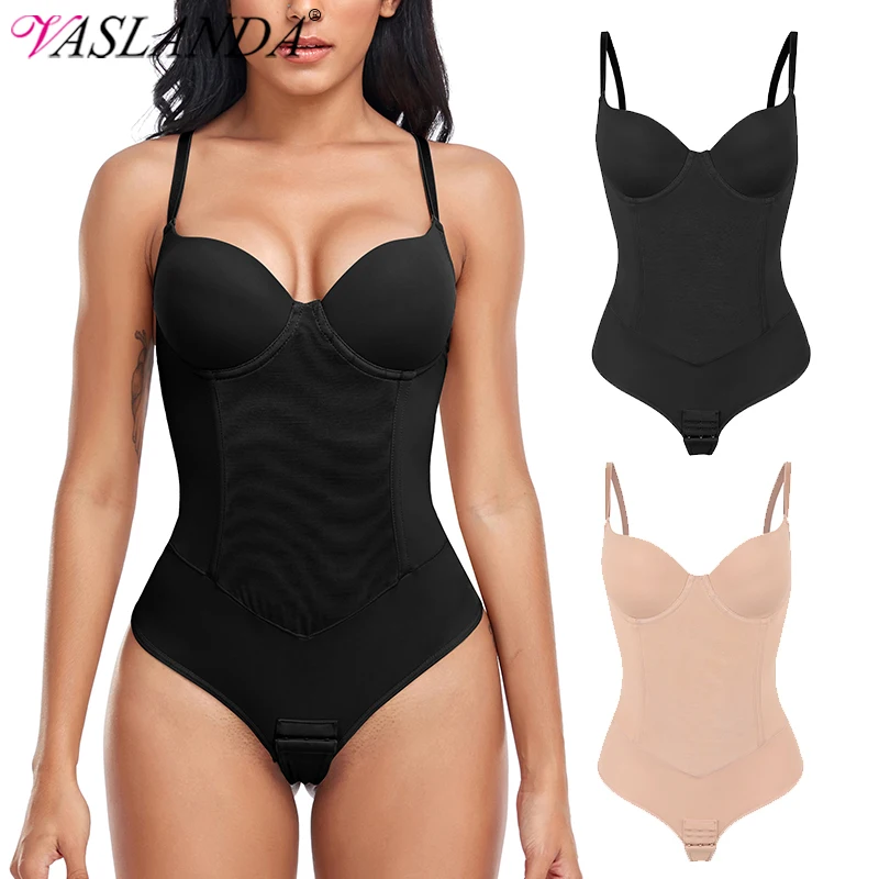 Body Shapewear Women Tummy Control Dress Backless Bodysuit Tops Sexy Lingerie Body Shaper with Built-in Bra Slimming Underwear