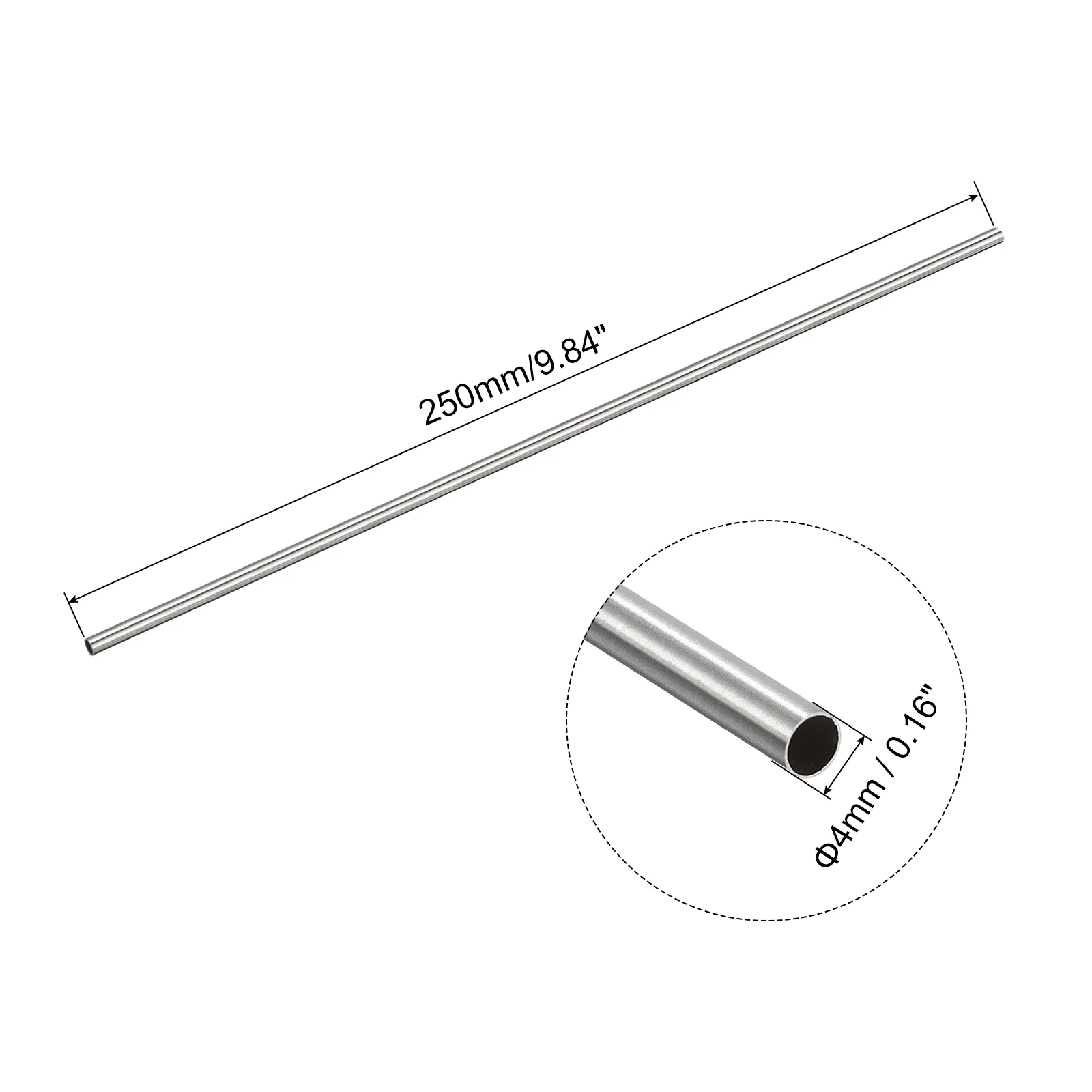 1/2/3Pcs 250mm 304 Stainless Steel Capillary Tube OD 0.4mm-14mm x 0.1mm-1mm Wall Thickness Metal Seamless Straight Tube Pipe