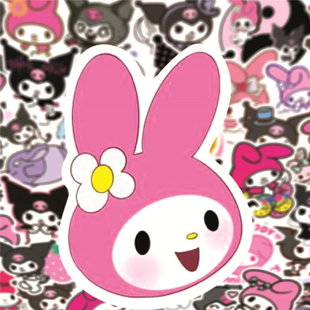 10/30/50pcs Cute My Melody Anime Kuromi Stickers Kawaii Cartoon Kids Decals DIY Diary Phone Luggage Sanrio Graffiti Sticker Toys