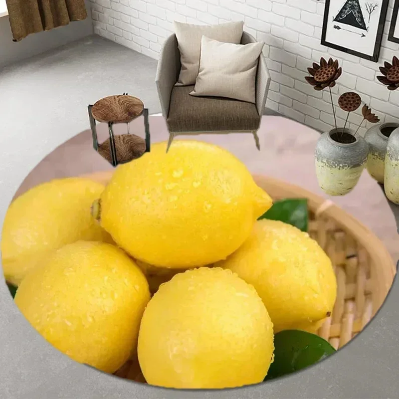 

Vegetable Fruit Broccoli Print Round Carpet Non-slip Floor Mats Bathroom Mat Soft Area Rug For Kitchen Living Room Bedroom Decor