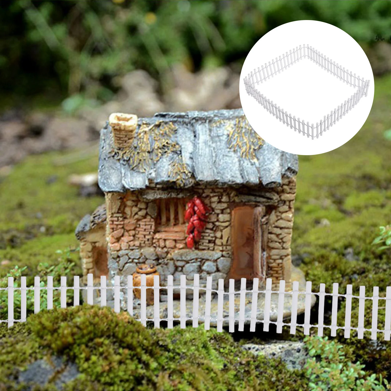 

Realistic Mini Wooden Fence for DIY Garden Decor Small Fencing Micro Landscape Craft Miniature Landscape Decorative Accents