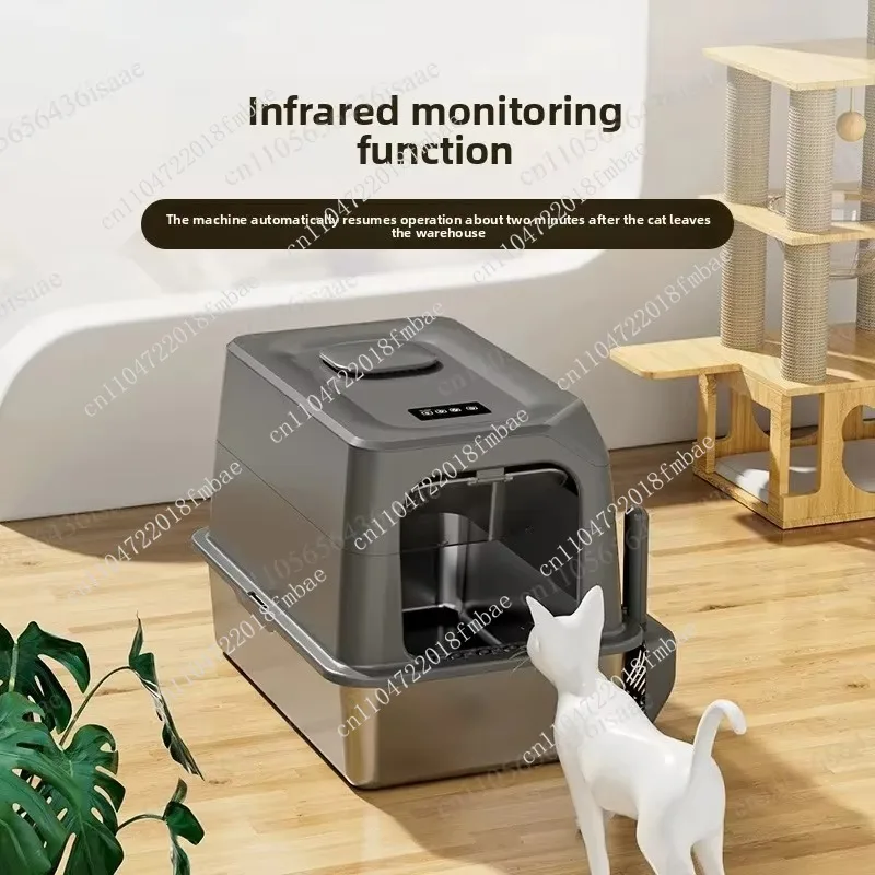Large Covered Automatic Self Cleaning Cat Litter Box, Quiet Deodorizing Auto Scoop Cat Sandbox