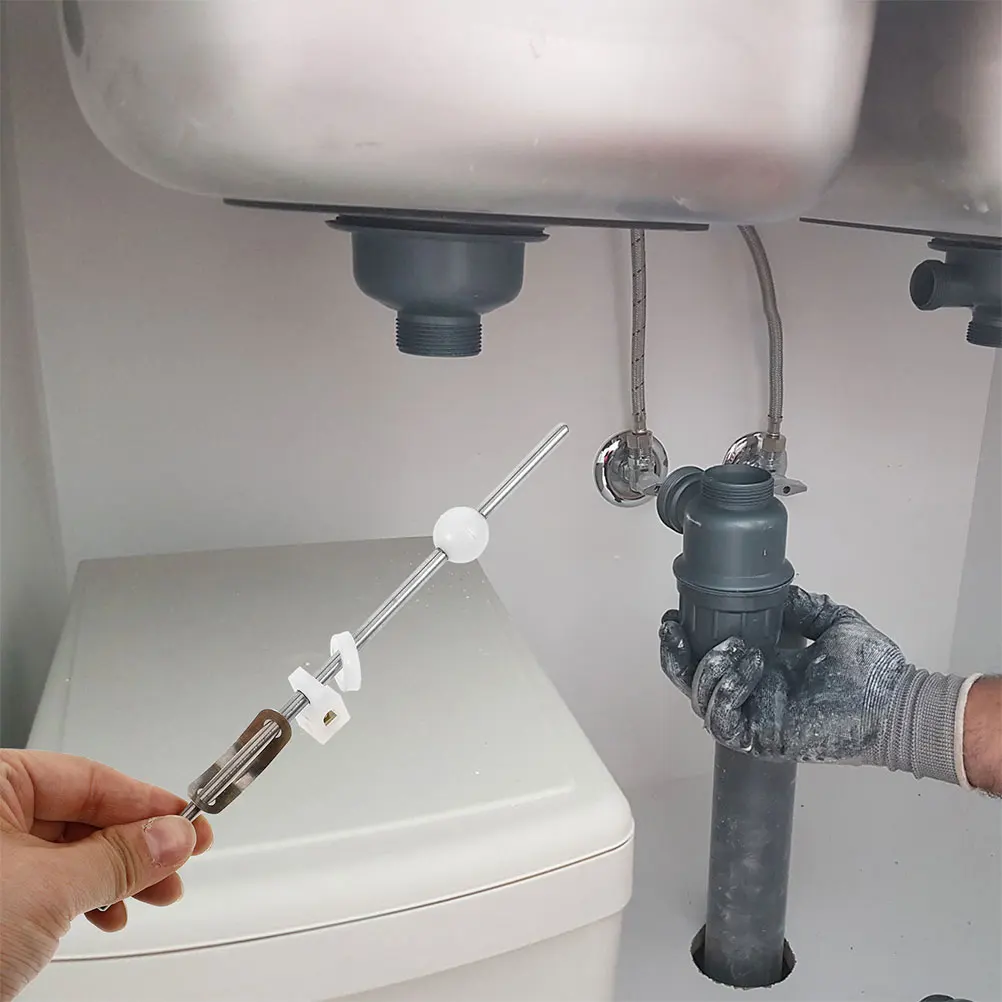

Extended Pull-Up Drain Rod for Bathroom Sink Universal Replacement Easy Installation Rapid Drainage Stainless for Home