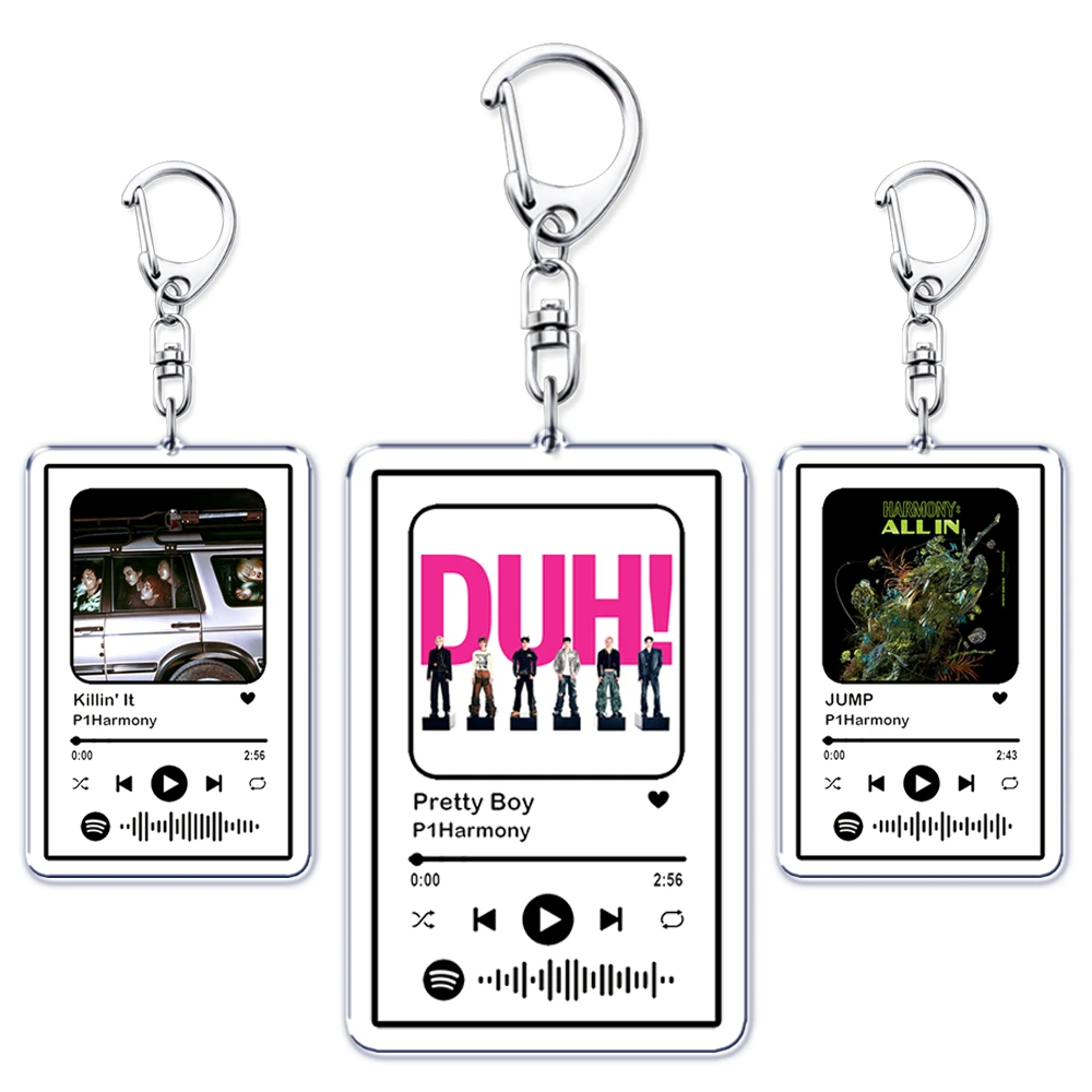 Popular Band P1Harmony Keychains for Women Accessories Bag Hot Songs Killin  It Music Code Keying Jewelry Fans Friends Gifts