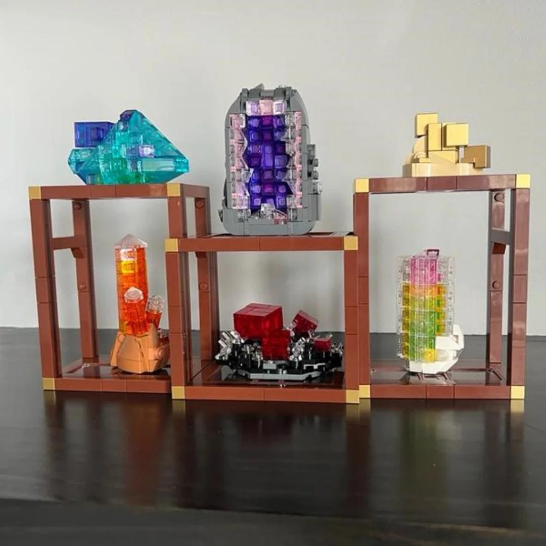 

21362 Минеральные кирпичики-конструкторы, совместимые с 880 элементами, креативная игрушка-модель природы, декор для дома, подарки для коллекционеров камней