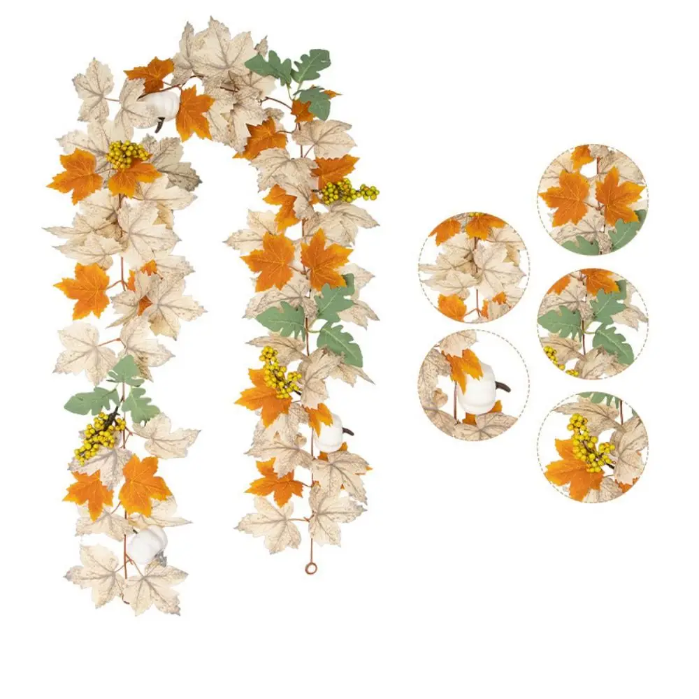 Artificial Flowers Artificial Maple Leaf Vine Imitation Plant Double Sided Maples Leaf Garland Flexible Handmade