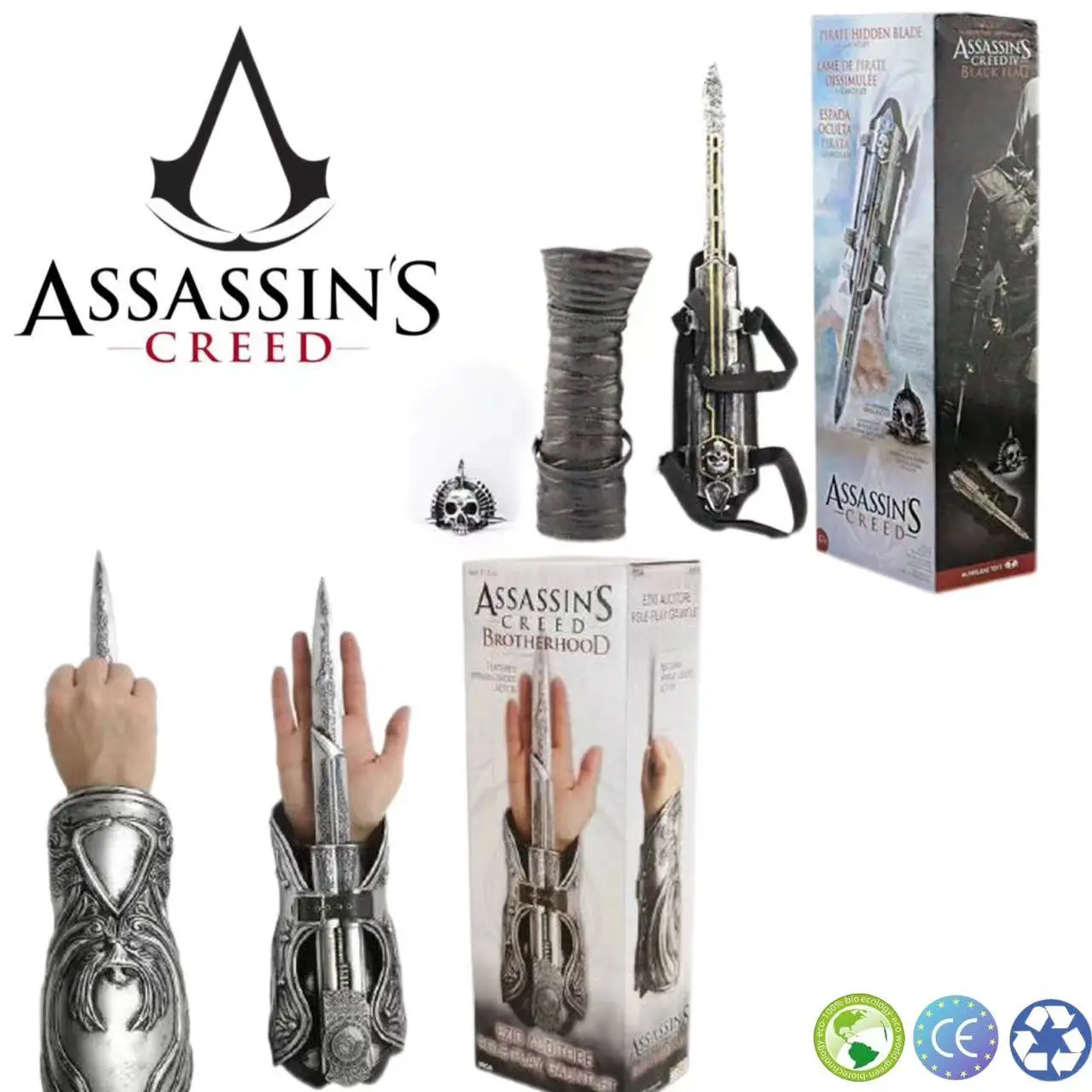 Assassin\'s Creed Ezio Cosplay Props Sword In The Sleeve figura de acción 1:1 Edward James Kenway Game Model Toys