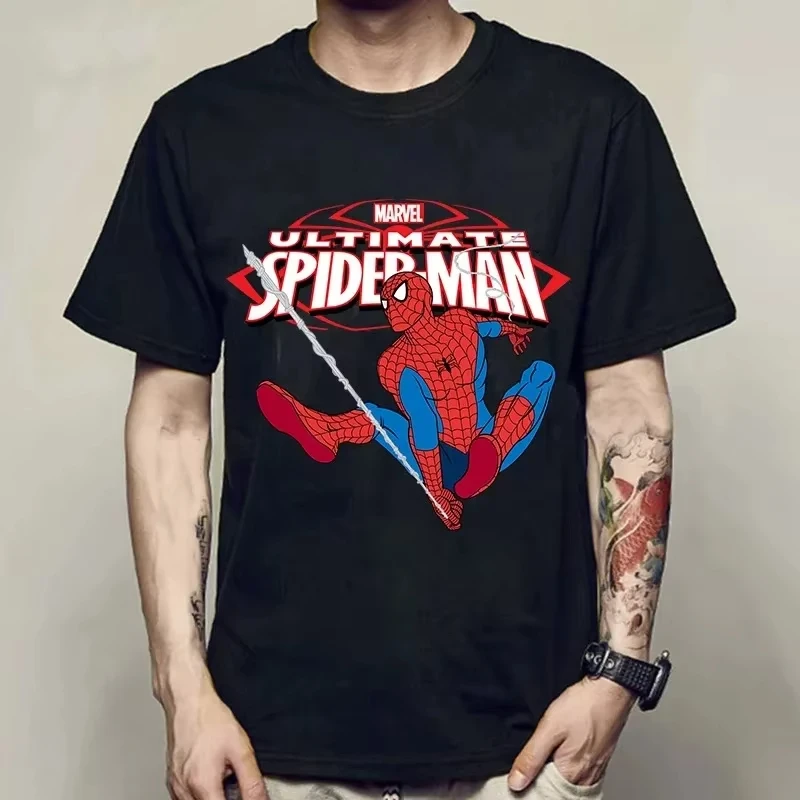 Kaos Superhero Kartun Spiderman 2025 Streetwear Atasan Kaos Pria Harajuku Fashion Kaos Grafis Unisex Kaos Y2k Atasan Pria