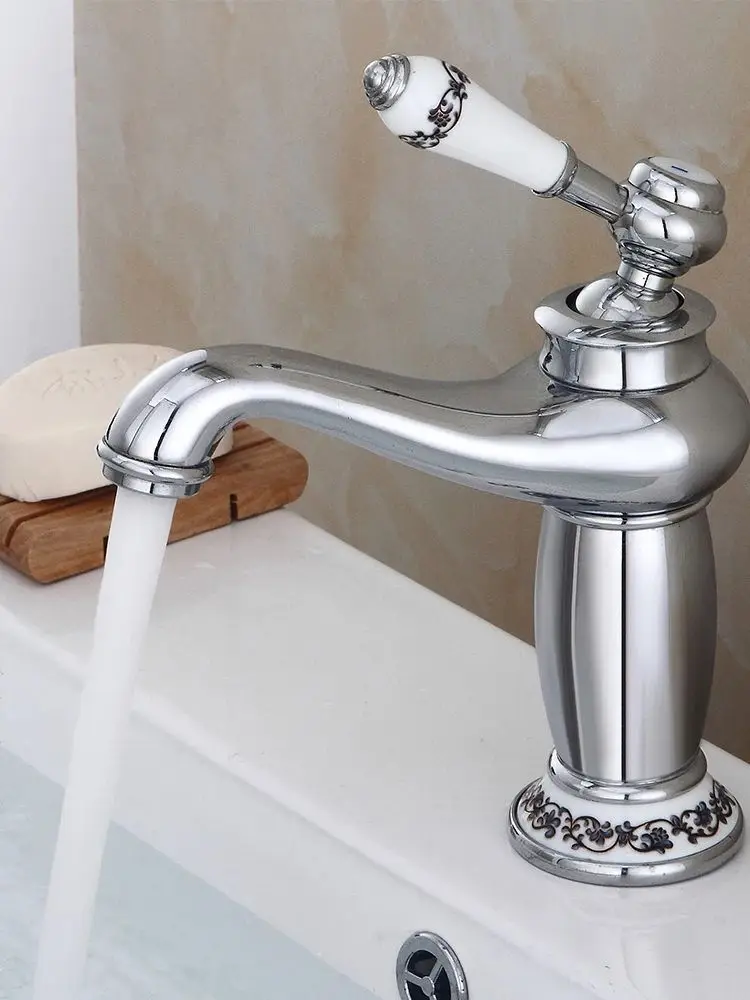 Silber/Gold/Schwarz Antiker Wasserhahn Retro Einhebelmischer Badezimmer Waschbecken Waschtischmischer Deckmontage für Häuser/Hotels/Büro