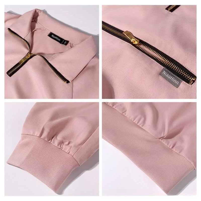 Women 2 Piece Outfit Set Half Zip Long Sleeve Top and Cargo Jogger Pants Casual Tracksuit for Daily Wear