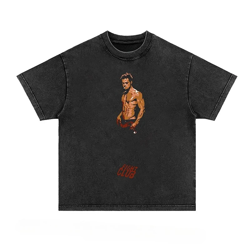 

Оригинальная футболка Fight Club Niche, американская модная и универсальная футболка из чистого хлопка с ретро-принтом удобная и вкусна