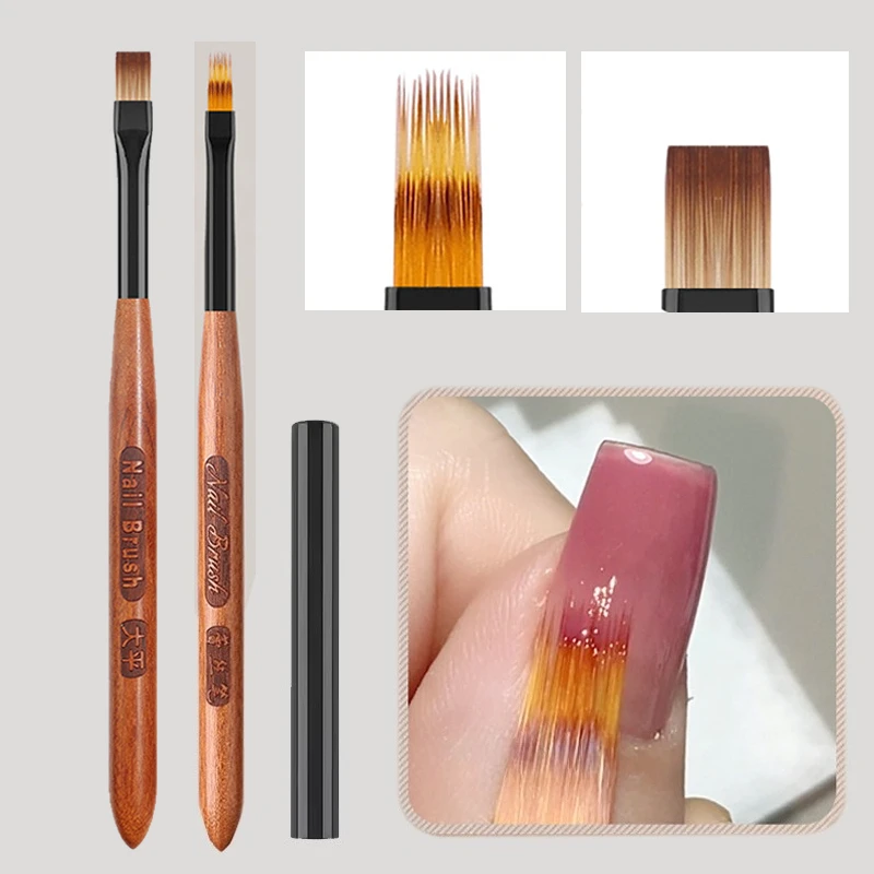 

Round Wood Handle Nail Art Brush Nail Ombre Brush Nails Art Painting Pen Brush UV Gel Polish Gradient Manicure Nail Drawing Pen