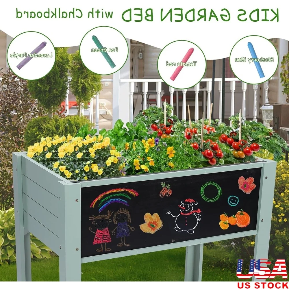 

Детская приподнятая садовая кровать, уличная кашпо, деревянные кашпо, детские садовые кашпо своими руками с ножками, рост растений и исследования природы