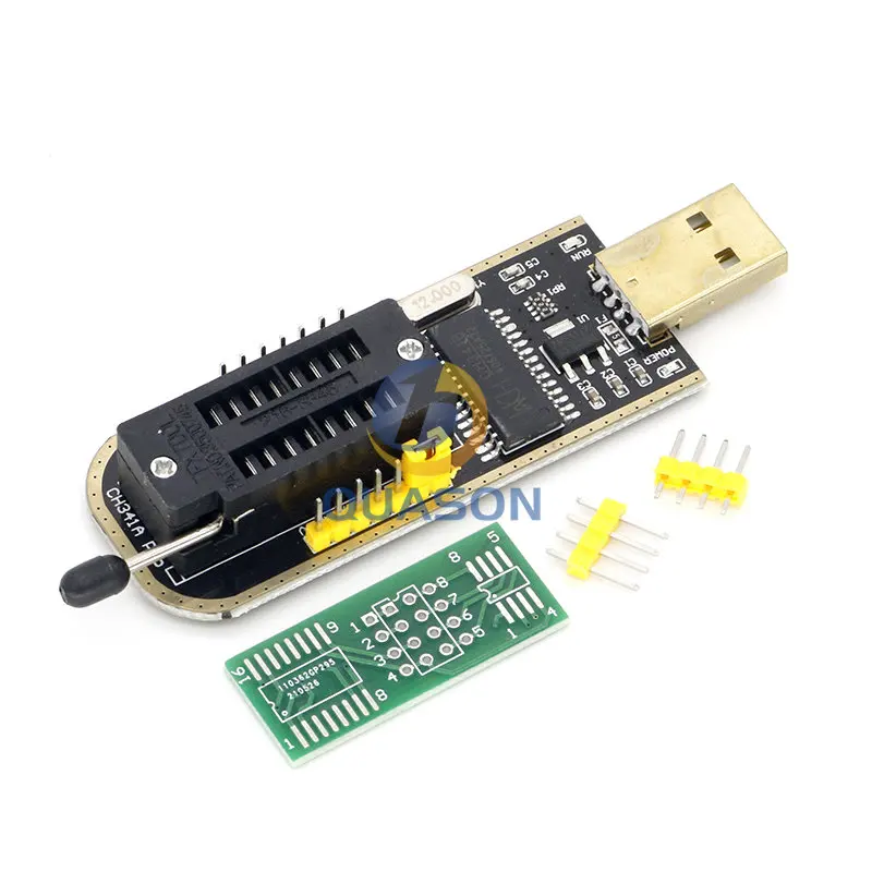 CH341 24 25 Series EEPROM Flash BIOS USB Programmer Module + SOIC8 SOP8 Test Clip For EEPROM 93CXX / 25CXX / 24CXX