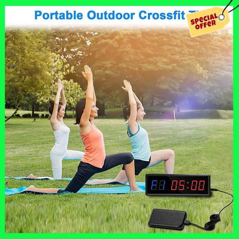 

LBER 3X Gym Timer,LED Interval Timer Digital Countdown Wall Clock Fitness Timer,1.5Inch Digits Down/Up Clock Stopwatch