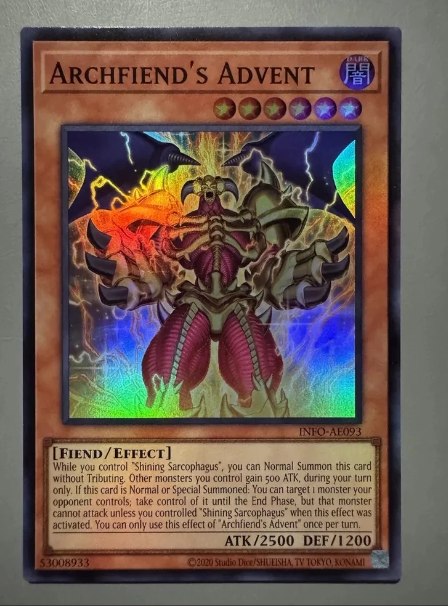 

Yugioh KONAMI Дуэль Монстры INFO-AE093 Archfiend's Advent супер редкая азиатская коллекция на английском языке Мятная карточка