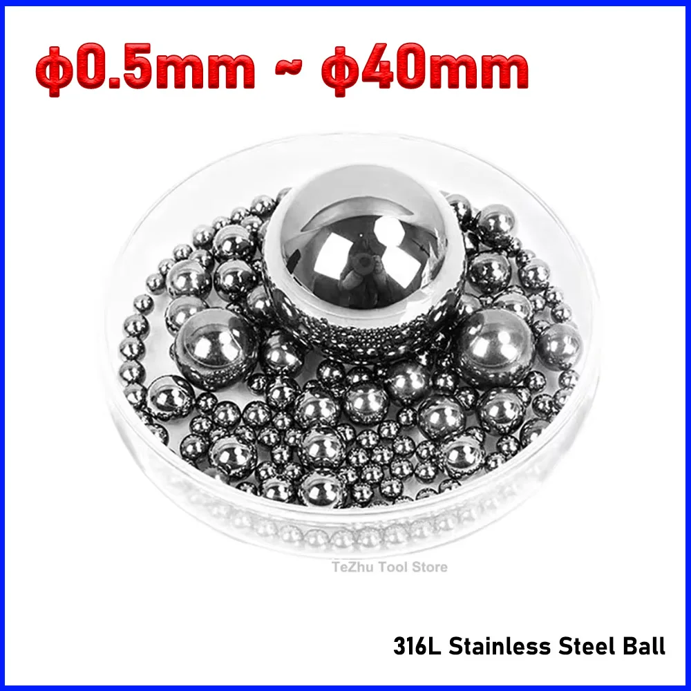 

316L Stainless Steel Ball G100 Grade High Precision Solid Bearing Balls 0.5mm 0.8mm 1mm 1.2mm 3mm 3.175mm 3.5m 4mm 4.5mm--60mm
