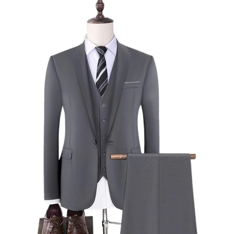 Style hommes printemps été costume formel ensemble de trois pièces pour les événements de mariage et de travail