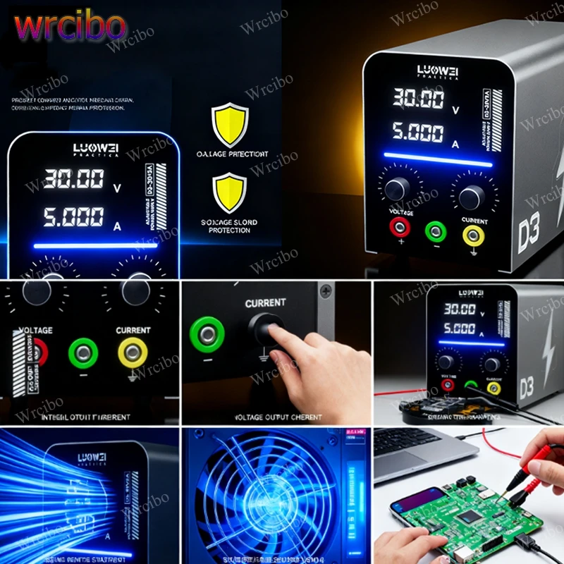 luowei-d3-30v-5a-alimentation-reglable-transformateur-en-cuivre-pur-detection-de-court-circuit-pour-l'entretien-electronique-de-pcb-de-telephone