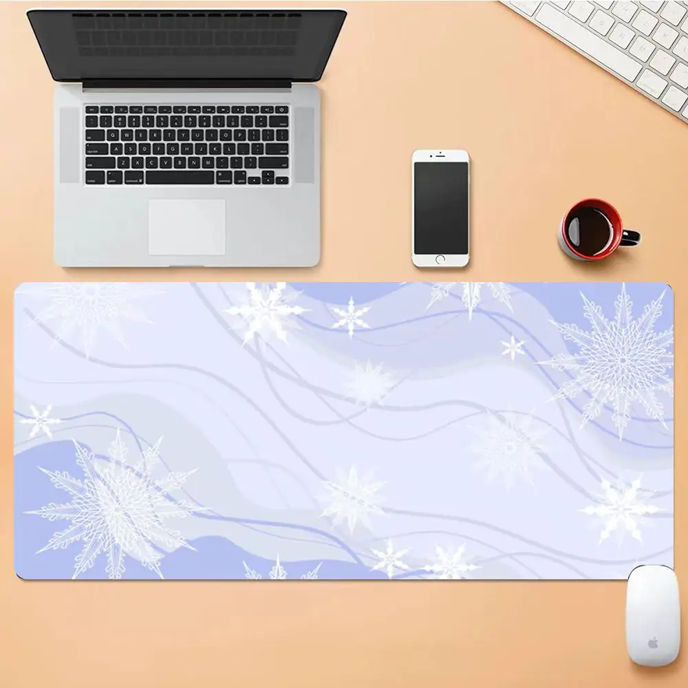 

Snowflake Mouse Pad Desk Mouse Pad Cute HD Desk Pad Extended Gaming Keyboard Mats Large XXL Gamer Mousepad 90x40
