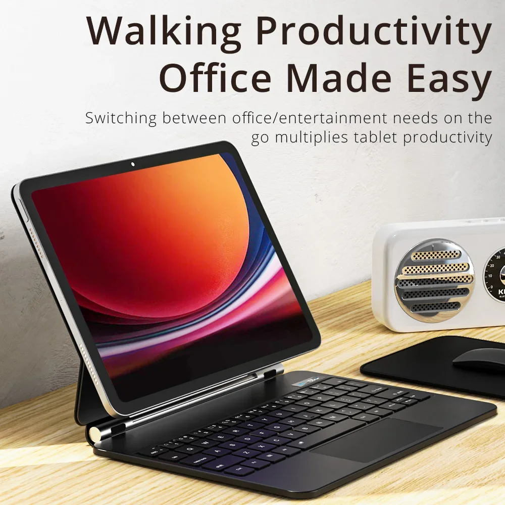 New Magic Keyboard Case for Samsung Galaxy Tab S11 Ultra 14.6inch S10/S9/S8Ultra Bluetooth Touch Backlight Magnetic Tablet Cover