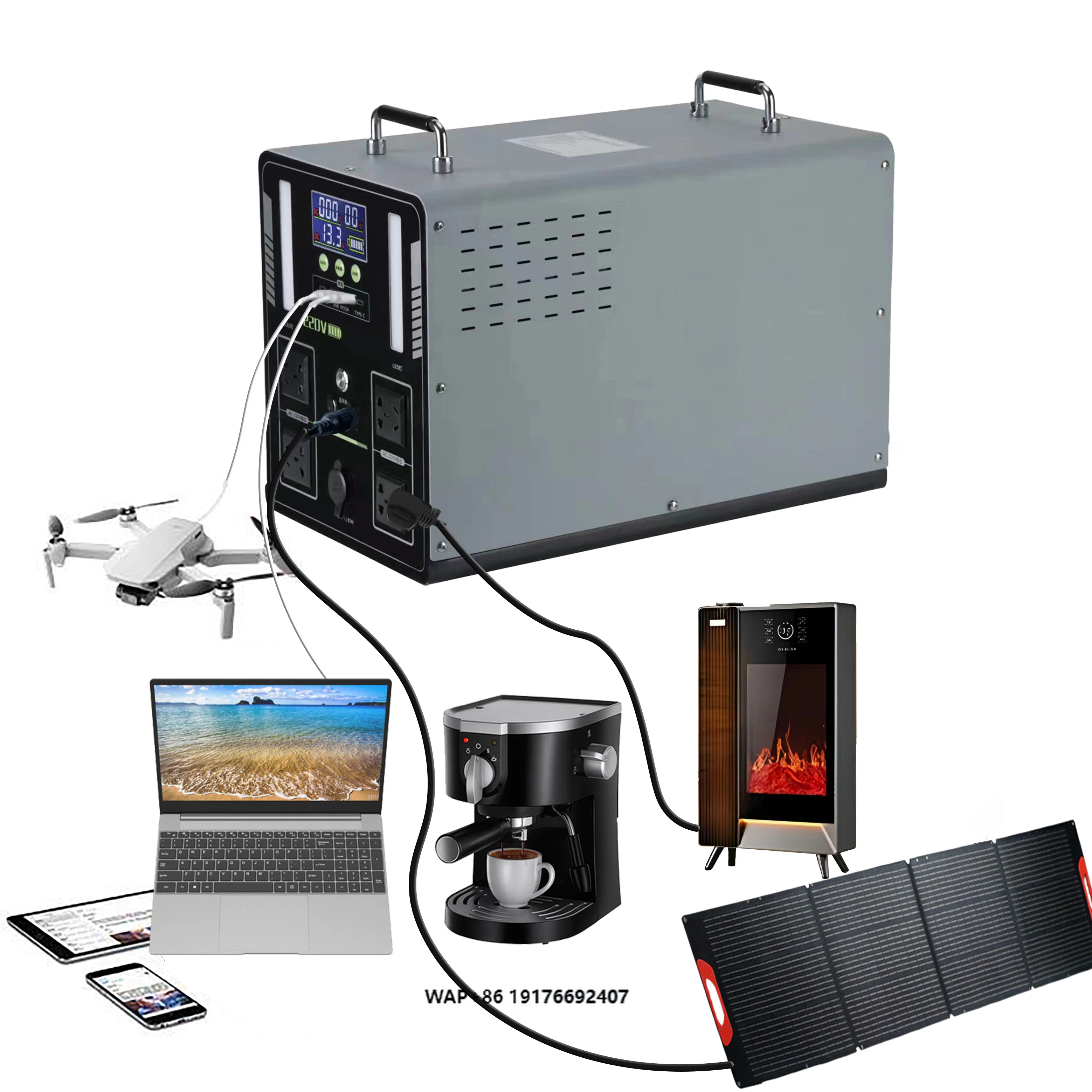 

2000W 2560Wh Lifepo4 Portable Power Station Home Energy Storage Solar High Capacity Lightweight Outdoor Camping Battery