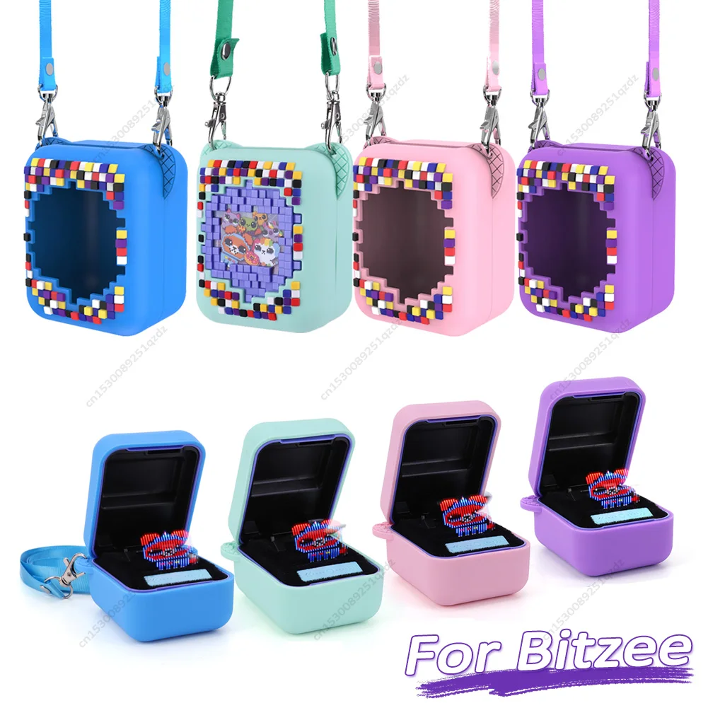 NEW For Bitzee Digital Pet Protective Case With Long Lanyard,Silicone Protective Cover Dustproof Carrying Case Bag Accessories