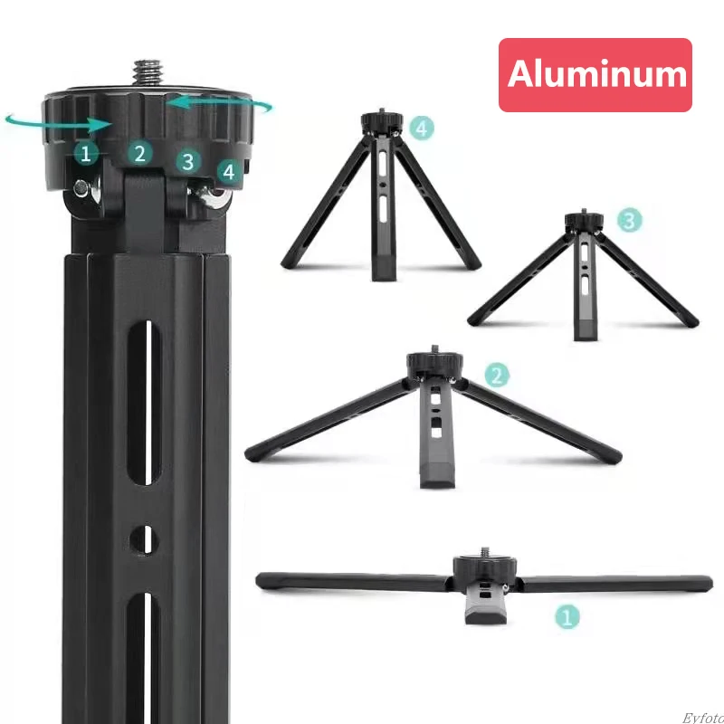 Metal Tripod for Camera DJI Desk Aluminum Alloy Mini Handle Tripodes with 1/4 Inch Screw for DSLR Projector