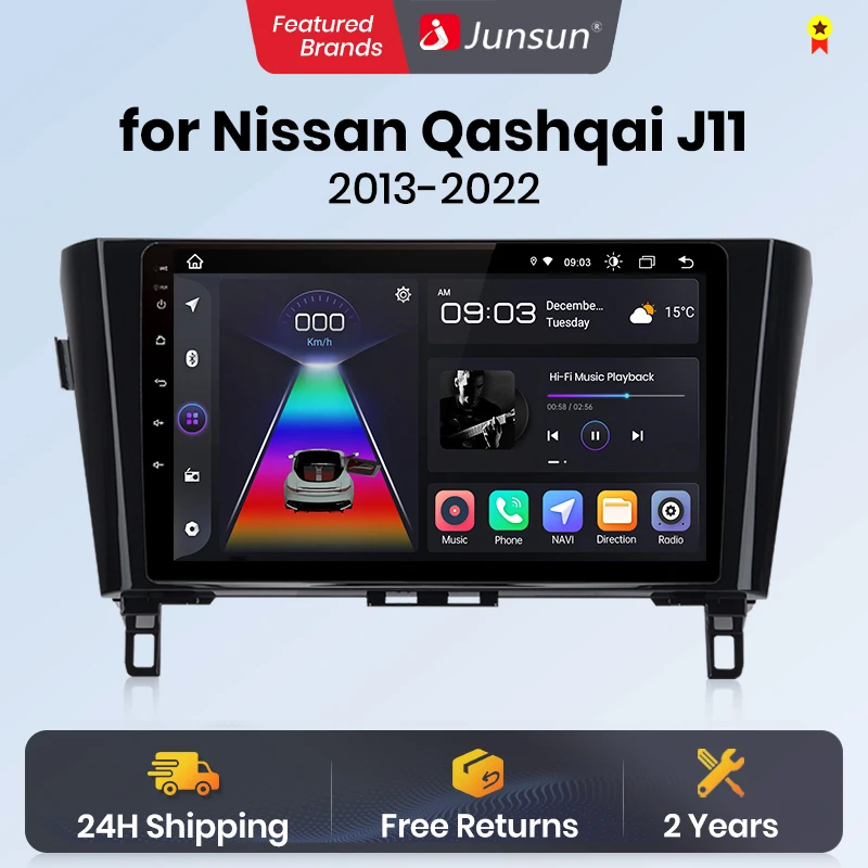 Junsun Wireless CarPlay Android Auto Car Radio for Nissan Qashqai J11 X-Trail 3 2013-2017 GPS Car Smart Systems Smart Auto