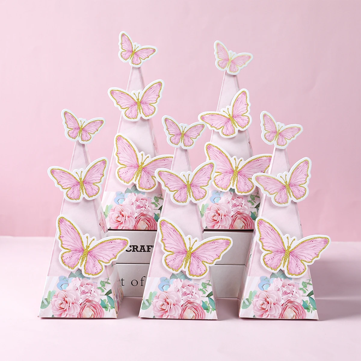 Butterfly Candy Gift Box with Stickers Butterfly Theme Wedding Girls Birthday Party Supplies Gifts Baby Shower Decoration