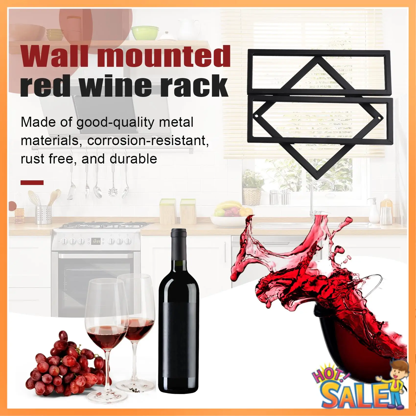 

AB68 Wall Mounted Upside Down Wine Rack Bottle Goblet Glass Holder Storage Organizer Wine Bottle Rack