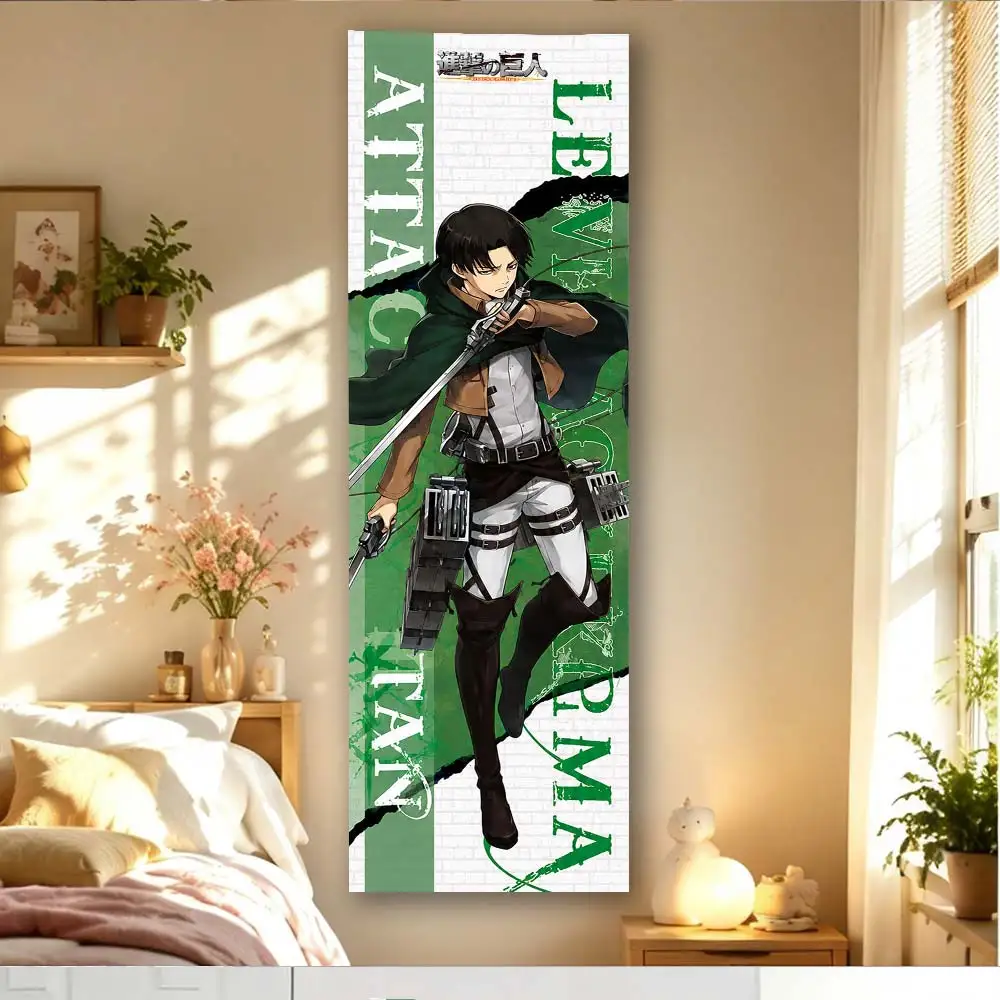 A-Attack O-On Titan Levi Ackerman Vertical Long Tapestry Anime Wall Hanging