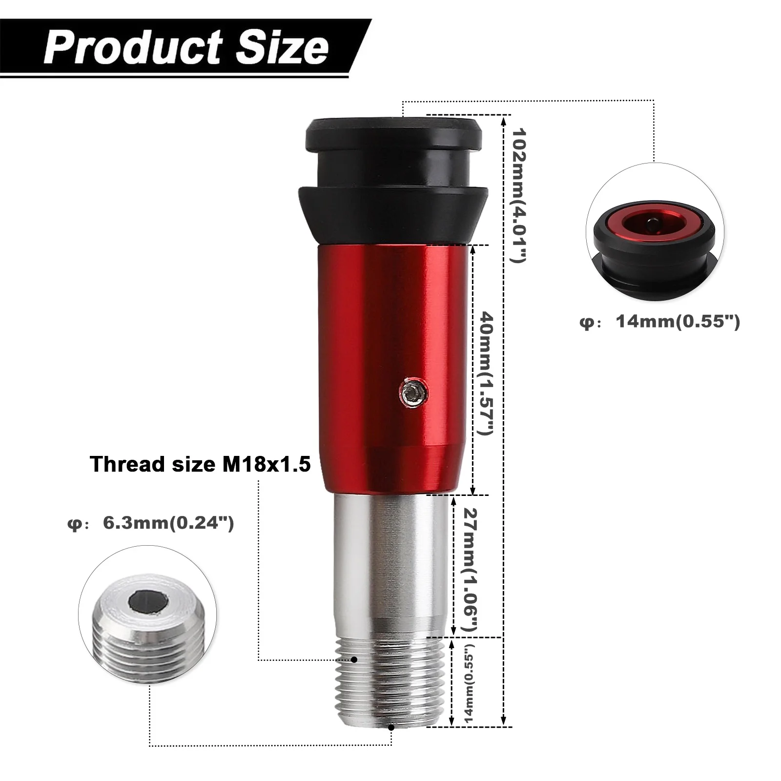 Aluminum Universal Gear Shift Head Converter  For Converting Automatic Gear  Gear shift knob adapter Car modification M18*1.5