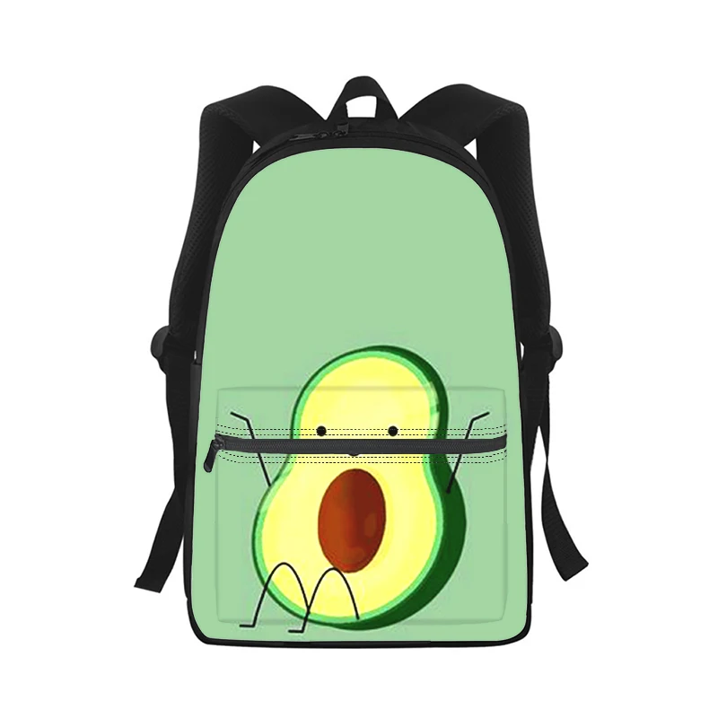 Mochila con estampado 3D de aguacate para hombre y mujer, bolso escolar para estudiantes, mochila para ordenador portátil, bolso de hombro de viaje para niños