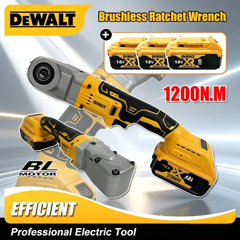 

DeWALT 1/2'' Brushless Ratchet Wrench with 1200NM Torque – Cordless Electric Tool for Screw Nut Removal and Vehicle Service