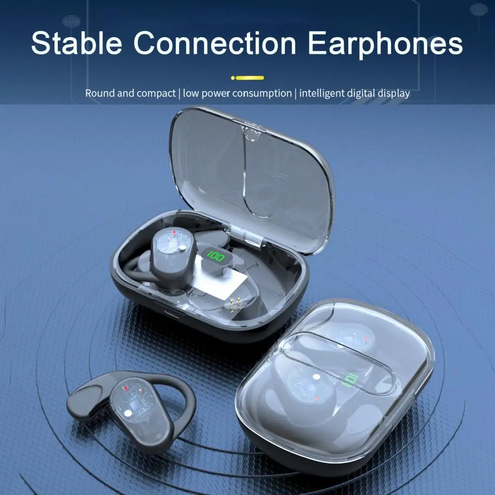 Wireless Headphones Noise Canceling Lower Power Consumption LED Digital Display HiFi Sound Ear Hook Bluetooth-compatible 5.3 Ear