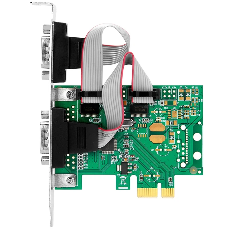 

PCIE 2 Port Serial Expansion Card PCI for Express PCI-E to Industrial DB9 Serial RS232 COM Port Adapter Wch CH382L