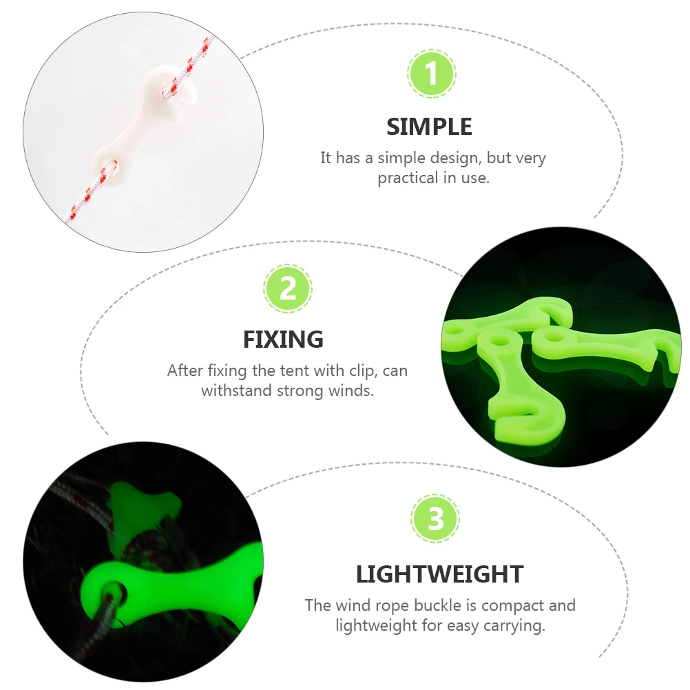 

8pcs Small Wrench Plastic Fixing Camping Hook Clamp Windproof Tent Rope Buckle Awnings Clip Outdoor Durability