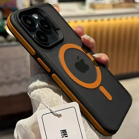 Nuova custodia magnetica bicolore opaca satinata per iPhone 17 16 15 14 Plus 13 12 11 Pro Max Cover rigida antiurto traslucida