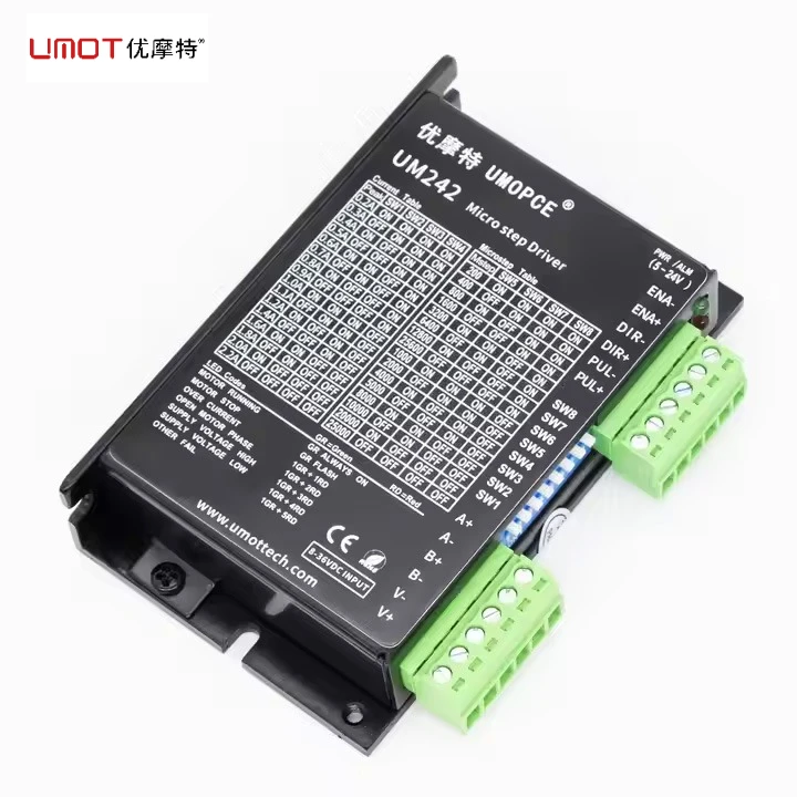 UMOT 2/3 Phase Pulse+direction/IO Potentiometer Control Hybrid Stepper Drivers for 20-86mm Nema8/11/14/15/17/23/24 Stepper Motor