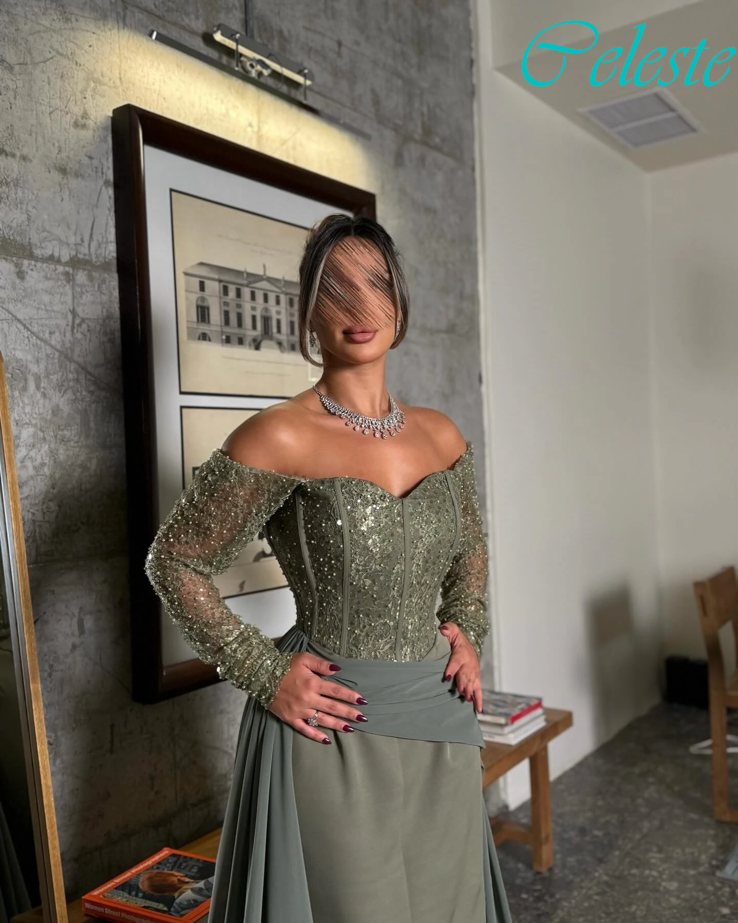 تخصيص مستقيم قارب الرقبة كاب كم فستان سهرة أنيق حساسة فساتين المشاهير مزاجه فساتين مناسبة مخصصة