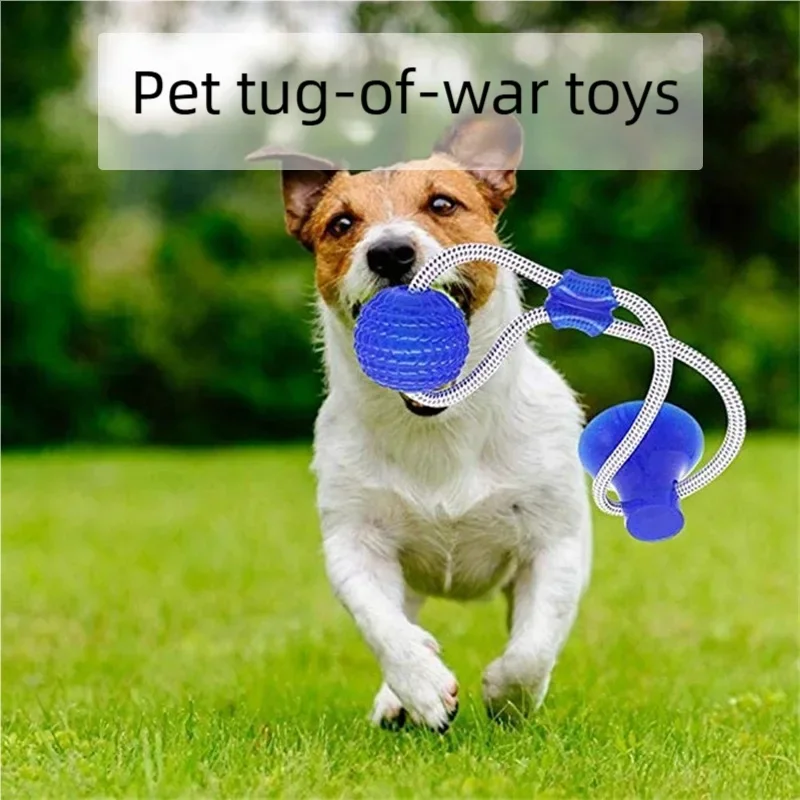 Durable Suction Cup Dog Tug Toy Interactive TPR Chew Ball Molar Teeth Cleaning Toy for Puppy Medium Dogs Aggressive Chewers view 2