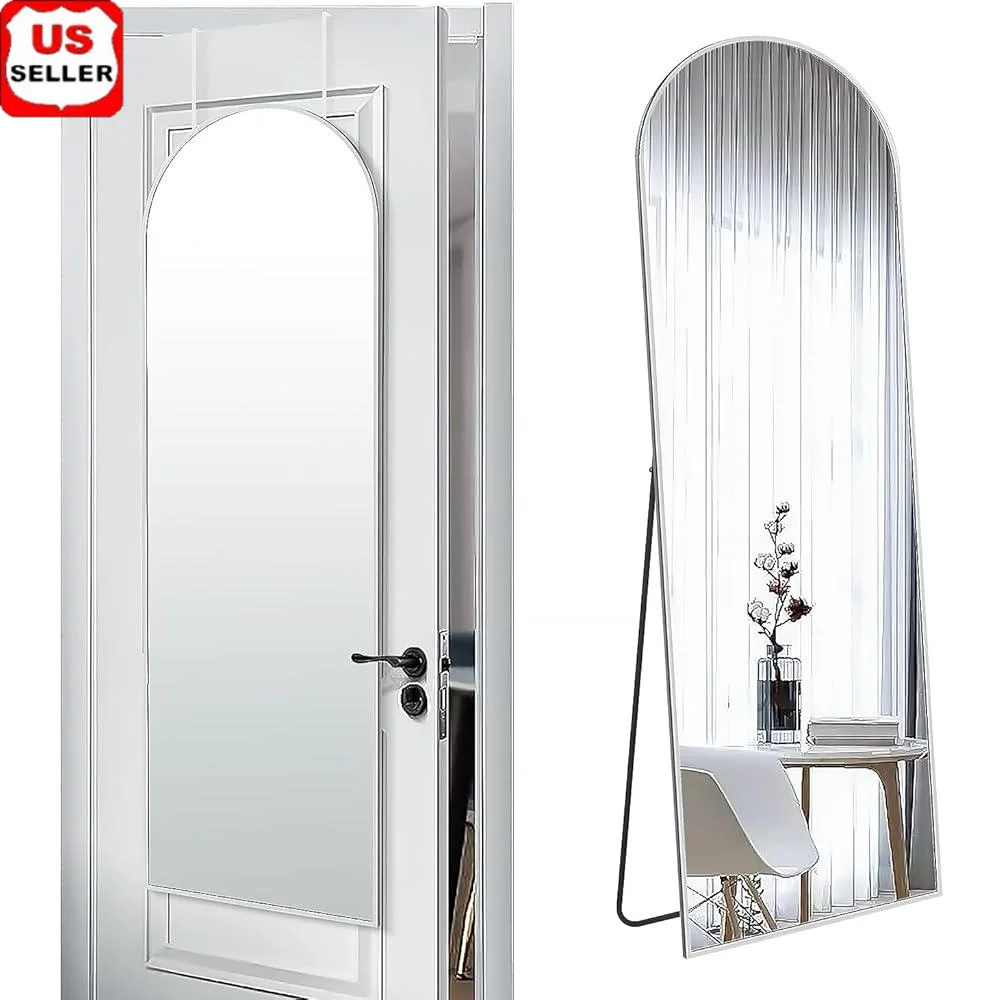 Full Length Mirror Arch Metal Frame Wall Mounted Door Hanging Dressing Mirror Bedroom Bathroom Living Room Easy Install