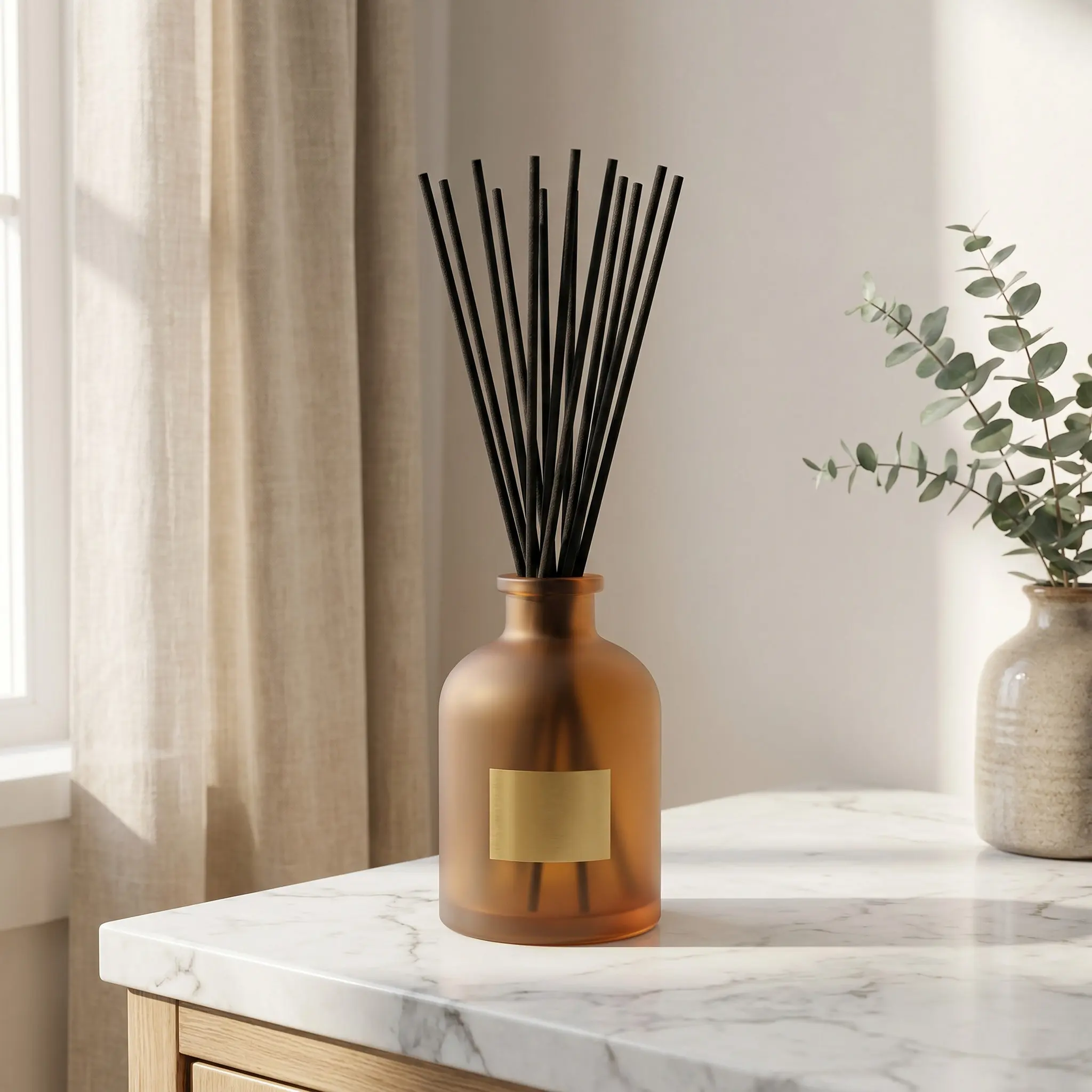 100Pcs Black Fiber Diffuser Sticks Stable Absorption Longlasting Scent Diffuser Rods for Home Office Bathroom Aromatherapy