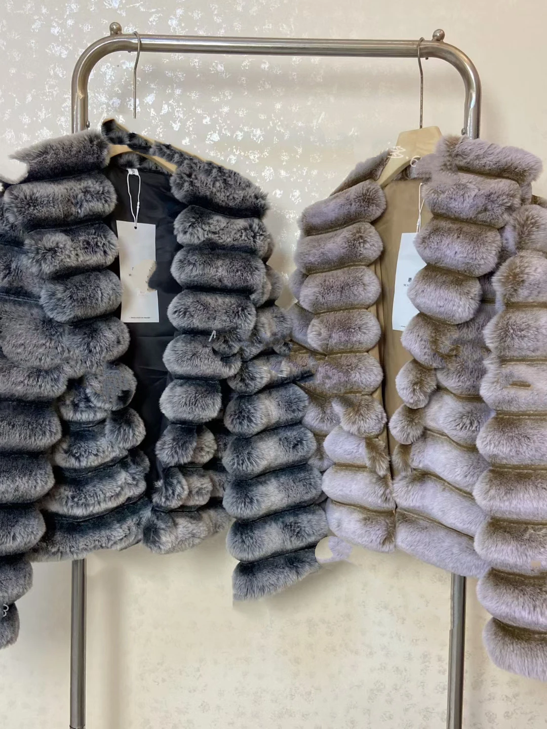 Faionable ort manteau de fourrure femme chaleur-Kee col rabattu hiver haute sensation