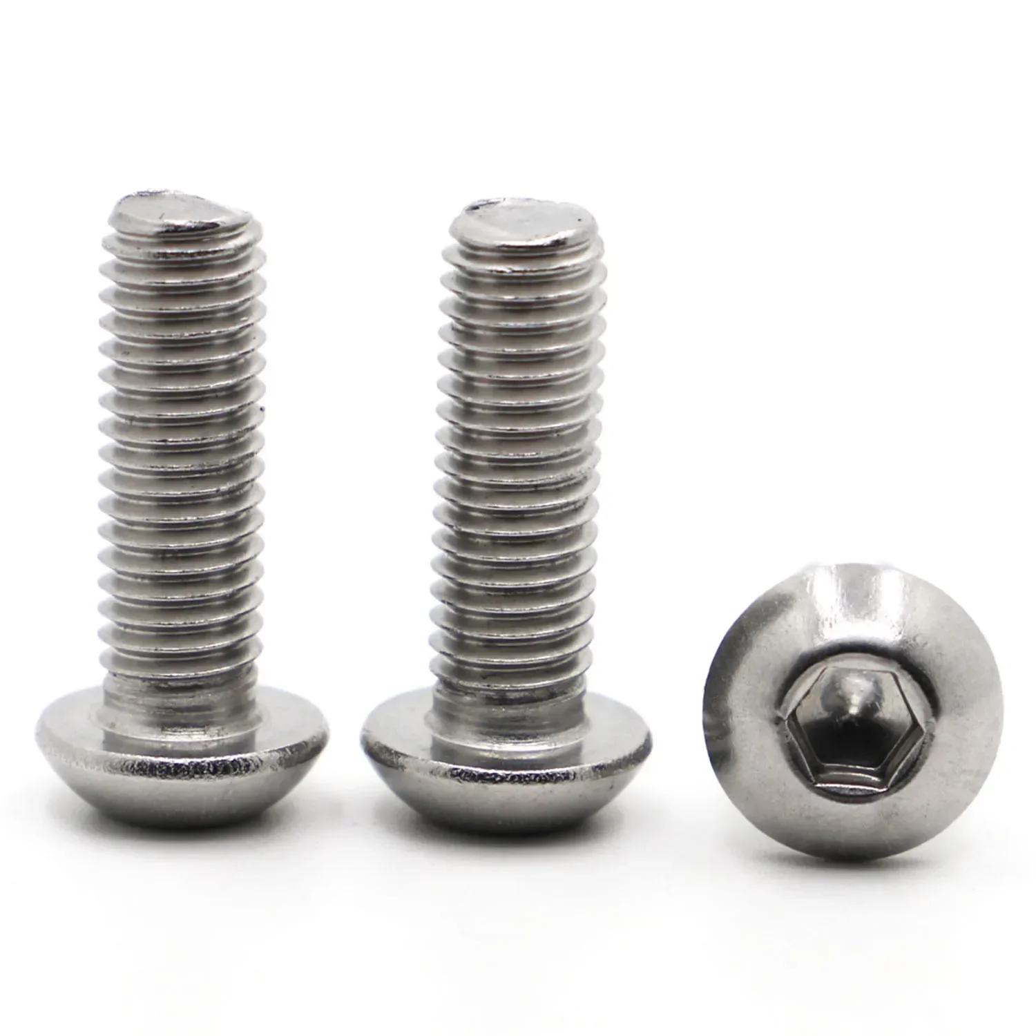 2-50cs ISO7380 M1.6 M2 M2.5 M3 M4 M5 M6 M8 M10 Bolt A2-70 Button Head Socket Screw Bolt 304 Stainless Steel Mushroom Head Screws